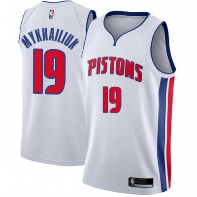 Nike Detroit Pistons #19 Sviatoslav Mykhailiuk White NBA Swingman Association Edition Jersey Men's